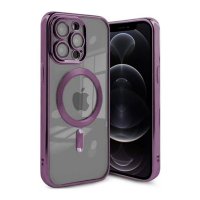 iPhone 12 Pro Max Skal Glitter Transparent MagSafe Lila