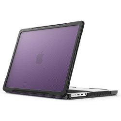 MacBook Pro 14 M1 (A2442)/M2 (A2779) Skal Svart Kant Transparent Lila