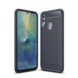 Huawei P Smart 2019 Skal Borstad Kolfibertextur Mörkblå
