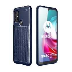 Motorola Moto G30 Skal Kolfibertextur Blå
