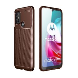 Motorola Moto G30 Skal Kolfibertextur Brun