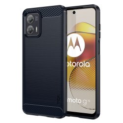 Motorola Moto G73 5G Skal Borstad Kolfibertextur Blå