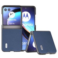 Motorola Razr 40 Ultra Skal Äkta Läder Blå