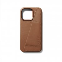 iPhone 15 Pro Max Skal Full Leather Wallet Case MagSafe Dark Tan