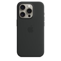Original iPhone 15 Pro Max Skal Silikon MagSafe Svart