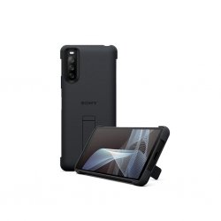 Original Xperia 10 III Skal Style Cover with Stand Svart