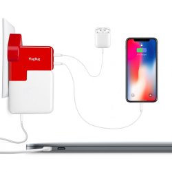PlugBug Duo MacBook Multiadapter Röd
