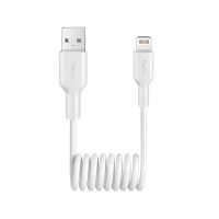 Kabel Spiral Lightning till USB-A 1m Vit