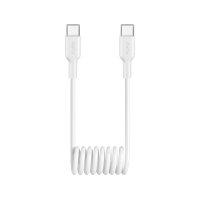 Kabel Spiral USB-C till USB-C 1m Vit