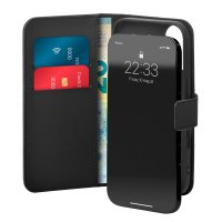 iPhone 16 Fodral Wallet Stand Svart
