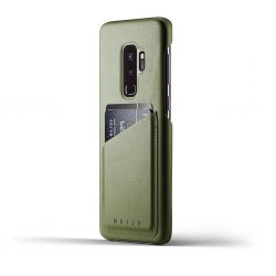 Samsung Galaxy S9 Plus Skal Full Leather Wallet Case Olive Green