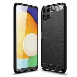 Samsung Galaxy A22 4G Skal Borstad Kolfibertextur Svart