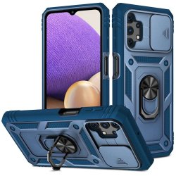 Samsung Galaxy A32 5G Skal Kameraskydd Stativfunktion Blå