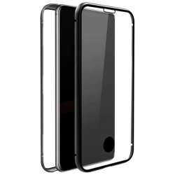 Samsung Galaxy A41 Skal 360° Real Glass Case Svart Transparent