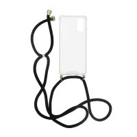 Samsung Galaxy A71 Skal med Halsband Svart Transparent
