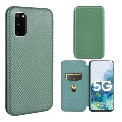 Samsung Galaxy S20 FE Fodral Kolfibertextur Grön