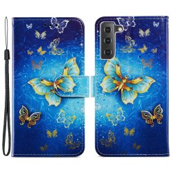 Samsung Galaxy S21 FE Fodral Motiv Gyllene Fjärilar
