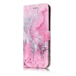 Samsung Galaxy S8 Plånboksfodral Motiv Rosa och Grå Lava