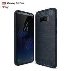 Samsung Galaxy S8 Plus Mobilskal Kolfibertextur Mörkblå