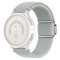 Samsung Galaxy Watch 20mm Armband Flätad Nylon Ljusgrå