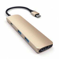 Slim USB-C MultiPort Adapter 4K Guld