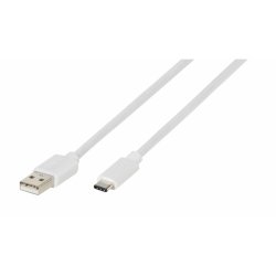Type C till USB 2.0 Kabel 0.5 Meter Vit