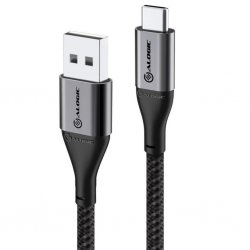 Ultra USB-A till USB-C kabel 3A/480Mbps 30 cm Rymdgrå