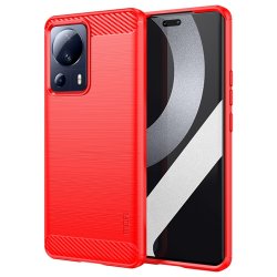 Xiaomi 13 Lite Skal Borstad Kolfibertextur Röd