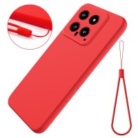 Xiaomi 14 Skal med Strap Silikon Röd