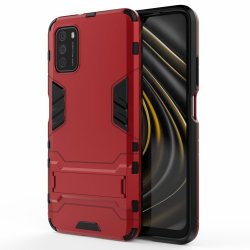 Xiaomi Poco M3 Skal Armor Stativfunktion Röd