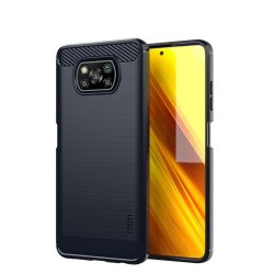 Xiaomi Poco X3 NFC Skal Borstad Kolfibertextur Svart