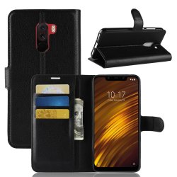 Xiaomi Pocophone F1 Plånboksfodral Litchi Svart