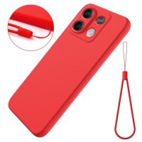 Xiaomi Redmi Note 13 5G Skal med Strap Silikon Röd