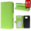 Fodral till Galaxy S6 / Plånbok / Stativ / Grön