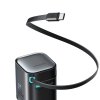 65W Väggladdare med inbyggd USB-C kabel & USB-A/USB-C uttag Svart