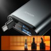 45W Billaddare med inbyggd USB-C kabel & USB-A/USB-C uttag Grå