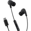 Trådade USB-C Hörlurar Type-C Earphones Svart