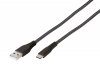 Kabel Longlife Braided USB-A/USB-C 2.5m Svart