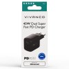 Laddare 45W Dual Super Fast PD Charger Svart