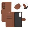 Samsung Galaxy S25 Edge Fodral med Kortfack Stativfunktion Brun