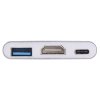 3-i-1 Adapter USB Type-C till HDMI. USB Type-C & USB 3.0 Grå