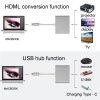 3-i-1 Adapter USB Type-C till HDMI. USB Type-C & USB 3.0 Silver