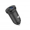 Billaddare USB-C PD 30W + USB-A QC18W Svart