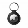 Apple AirTag Hållare Real Leather Keychain Case Svart