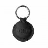 Apple AirTag Hållare Real Leather Keychain Case Svart