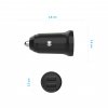 Mini Billaddare med Lightning-kabel 1m 15W Svart