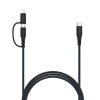 Kabel 2in1 USB-C/Lightning 60W 2m Svart