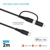 Kabel 2in1 USB-C/Lightning 60W 2m Svart