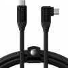 Vinklad Data- och laddningskabel USB-C 1m Svart
