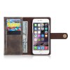 Apple iPhone 6/6s Mobilplånbok 12st Kortfack Löstagbart Skal Mörkbrun